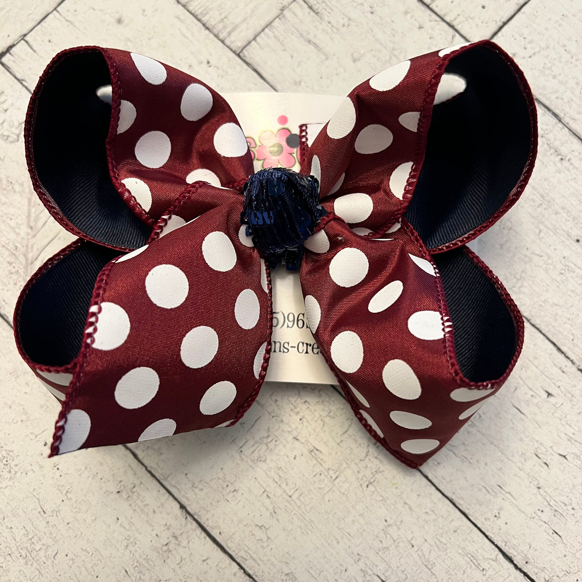 Maroon Polka Dots Jumbo or Large Layered Hair Bows – Karens