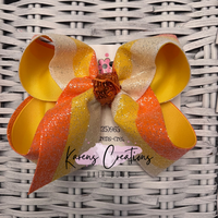 Halloween Candy Corn Glitter Stripe Hair Bow