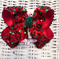 Christmas Sparkle Sequin Hair Bow