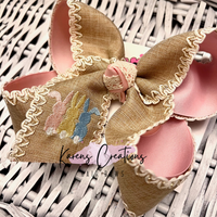Easter Peter Cottontail Trio Embroidered Hair Bow