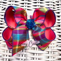 Dupioni Spring Plaid Hair Bow