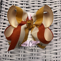 Fall Autumn Triple Stripe Hair Bow