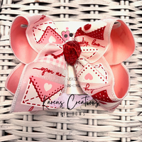 Valentine's Day Glitter Love Letters Hair Bow