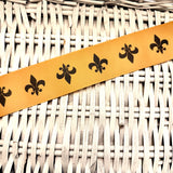 2" Gold w/Black Fleur De Lis Grosgrain Ribbon - 5 Yards