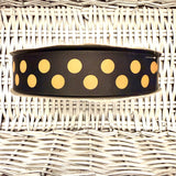1.5" Black w/Gold Dots Grosgrain Ribbon - 5 Yards