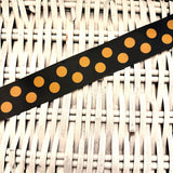 1.5" Black w/Gold Dots Grosgrain Ribbon - 5 Yards