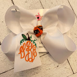 Pumpkin Personalized Name Monogrammed Hair Bow