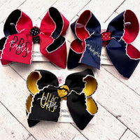 Moonstitch Personalized School/Team Embroidered Hair Bow