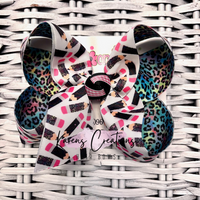 Leopard Pencils Back to School Hair Bow