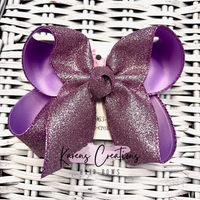 Orchid Sparkle Glitter Ribbon Hair Bow