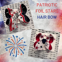 Patriotic Foil Stars Hair Bow