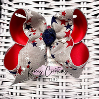 Patriotic Stars Burst Hair Bow