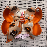 Patterned Pumpkins Hair Bow