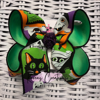 Peek a Boo Halloween Blocks Hair Bow