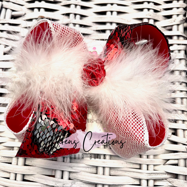Valentine Flip Reversible Sequin Tail Hair Bow
