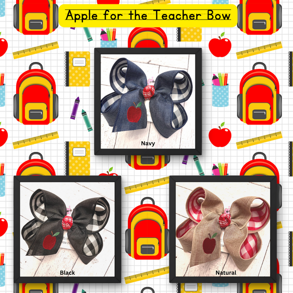 Apple for the Teacher Hair Bow