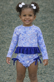Cajun Toile ruffle bottom swim suit set