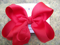 Curlz Font Single Initial Monogrammed Hair Bow