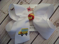 School Themed Embroidered Hair Bows