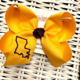 Louisiana Monogrammed Jumbo or Large Hair Bow